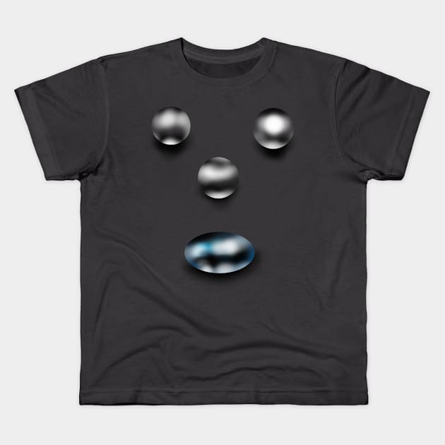 Droplets Face Kids T-Shirt by Markyartshop